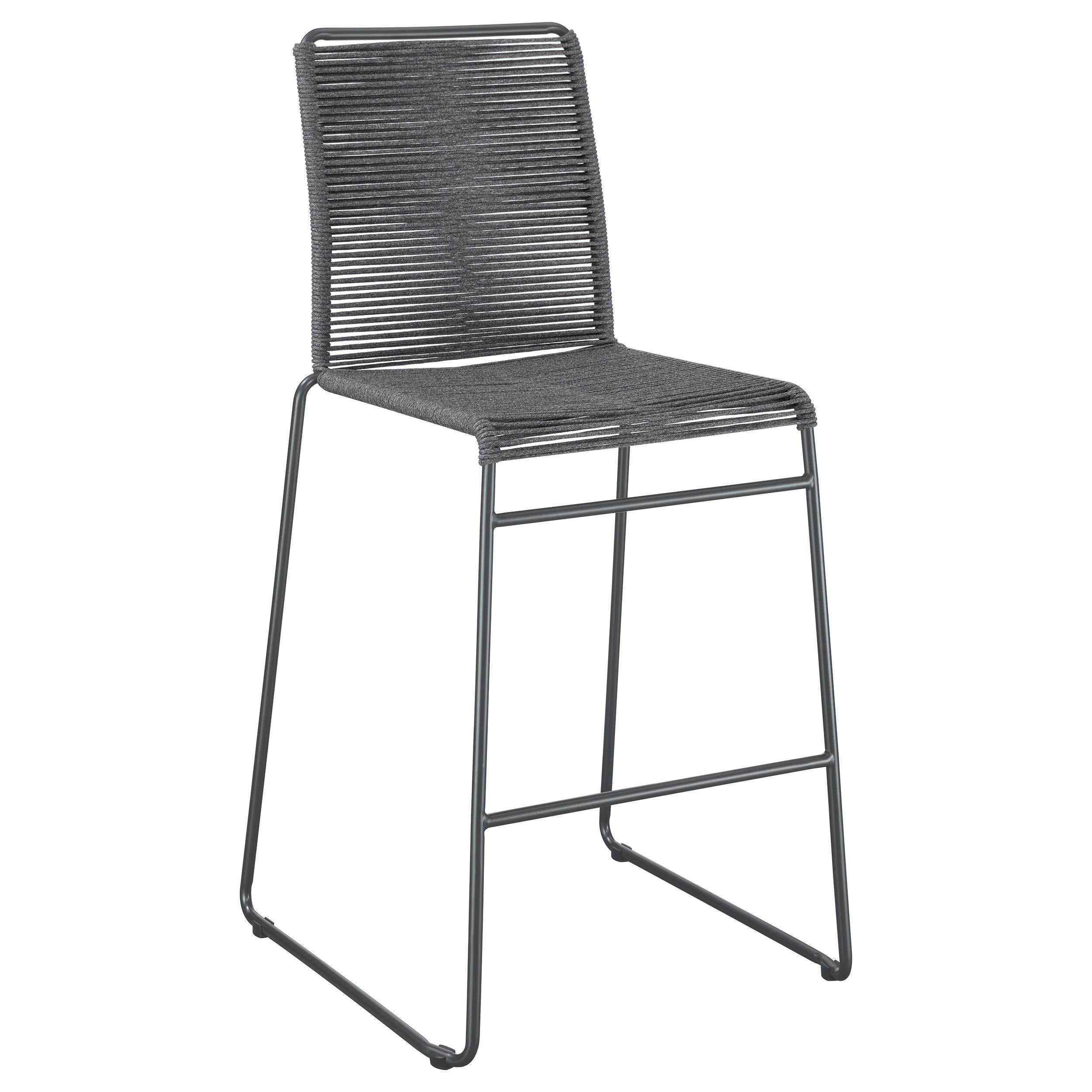 Coaster Furniture Jerome 192064 Woven Rope Metal Bar Chair - Charcoal IMAGE 1